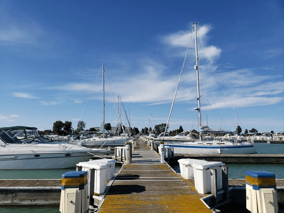 Dock view of North Point Marina wet slips
